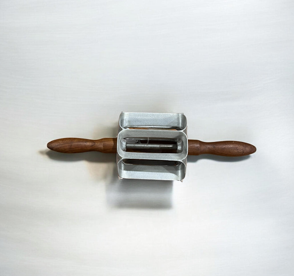 Revolving Oblong Dough Cutter with Wooden Handles