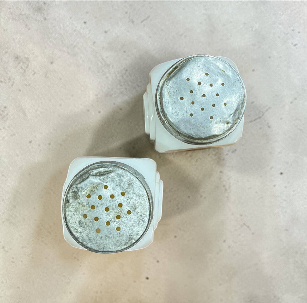 Vintage Milk Glass Salt and Pepper Shakers
