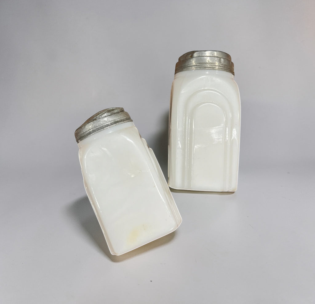 Vintage Milk Glass Salt and Pepper Shakers
