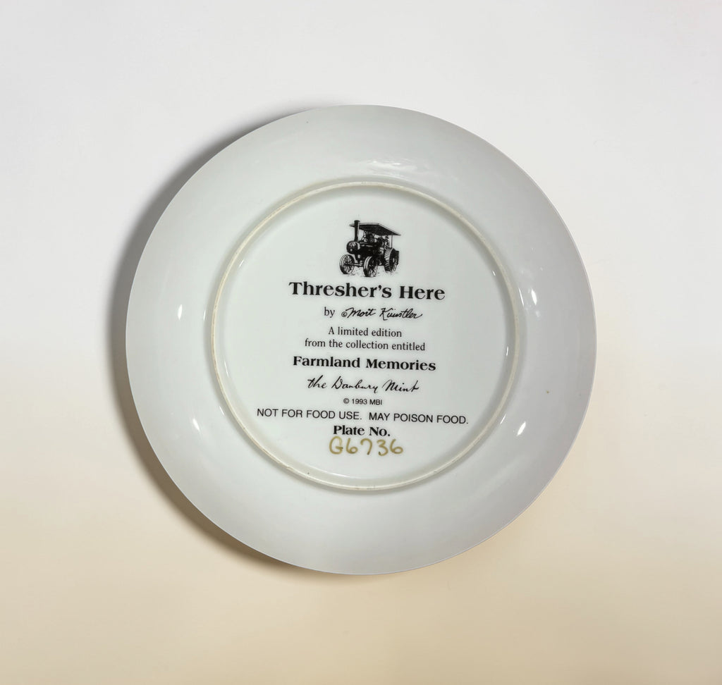 Danbury Mint Thresher's Here Collector Plate