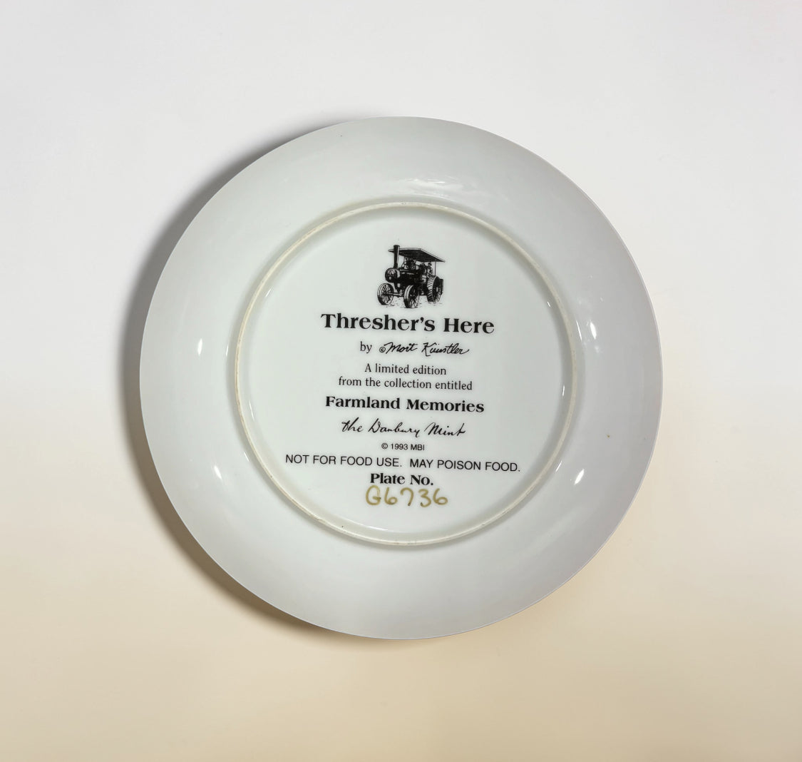 Danbury Mint Thresher's Here Collector Plate