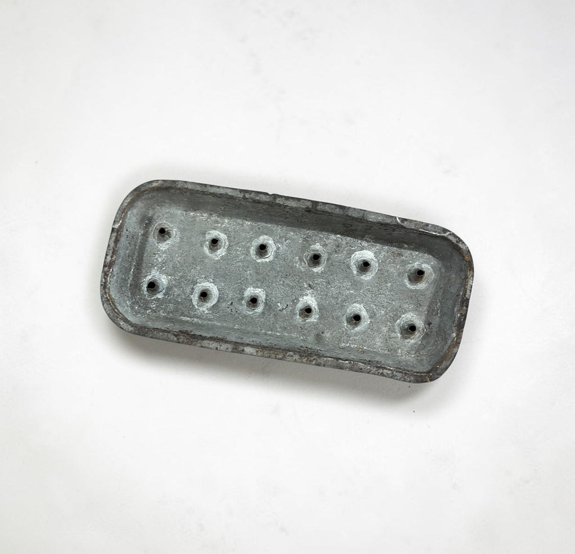 Vintage Tin Candle Mold with 12 tubes