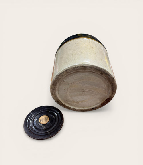 Antique Stoneware With Lid and Bail Handle