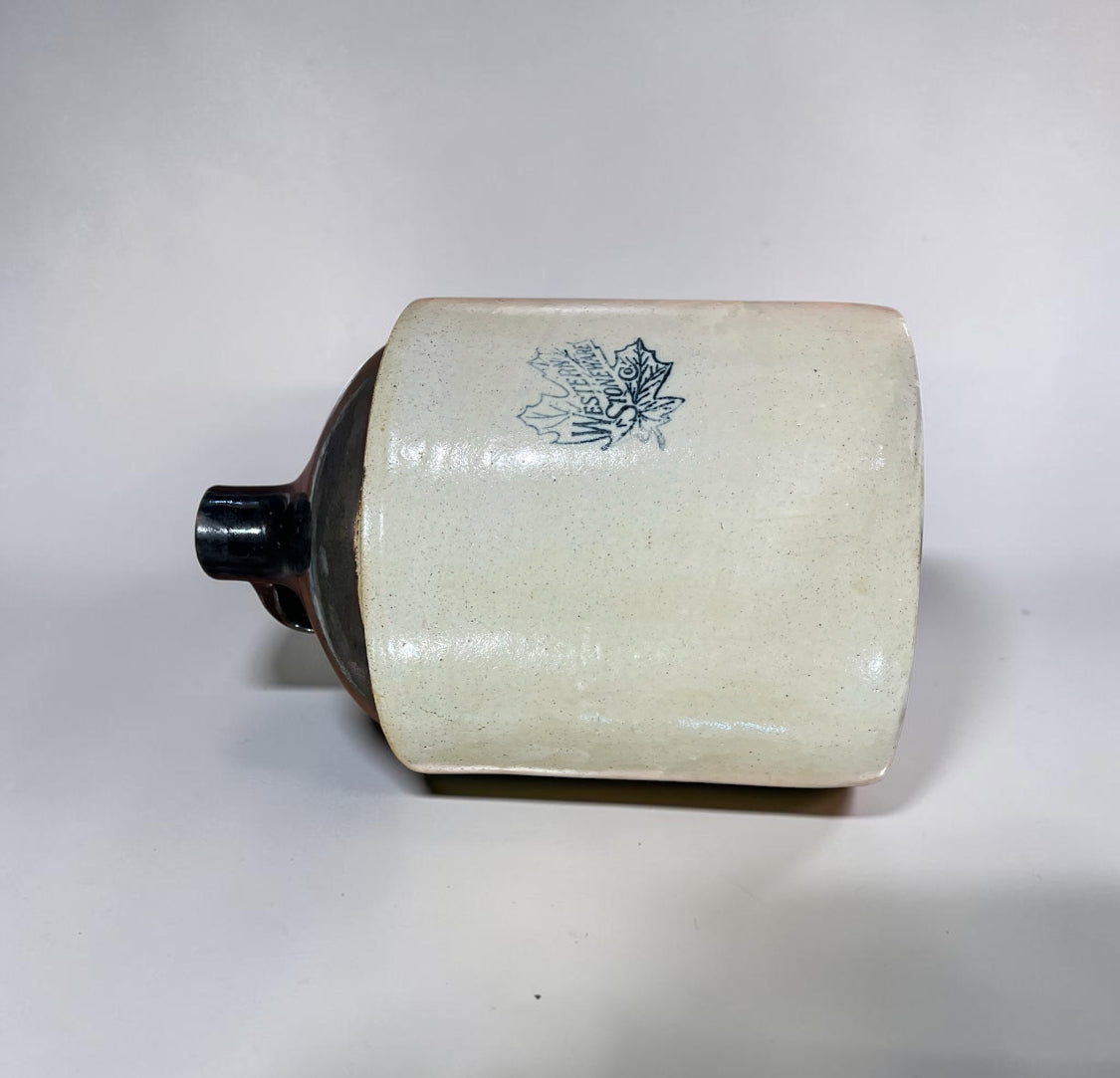 Western Stoneware Jug with Maple Leaf