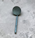 Vintage Hanging Gray Speckled Enamelware Ladle Strainer
