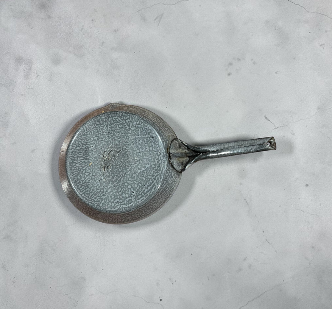 VintageGray Speckled Enamelware Frying Pan