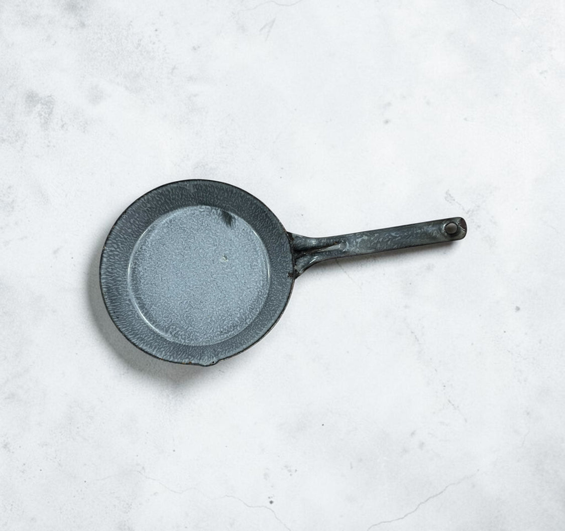 VintageGray Speckled Enamelware Frying Pan