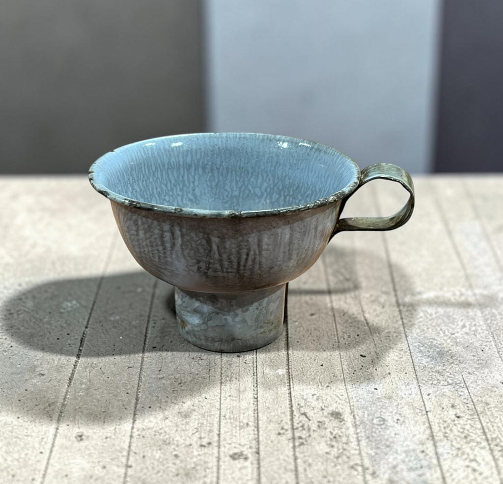 Vintage Gray Speckled Enamelware Canning Funnel