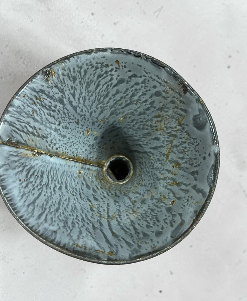 Vintage Gray Speckled Enamelware Funnel