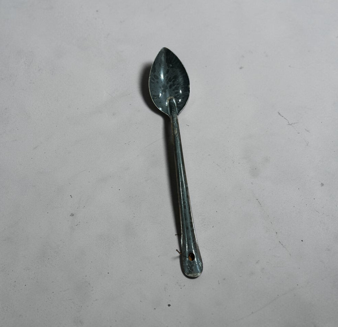 Vintage Gray Enamelware Spoon