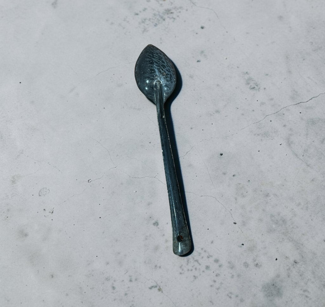 Vintage Gray Enamelware Spoon