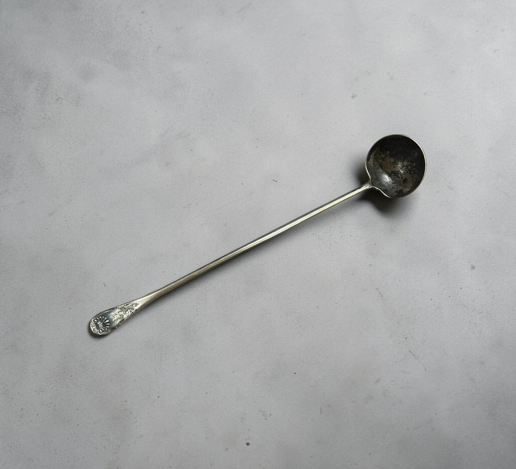 Vintage Sterling Silver Soup Ladle with Ornate Handle