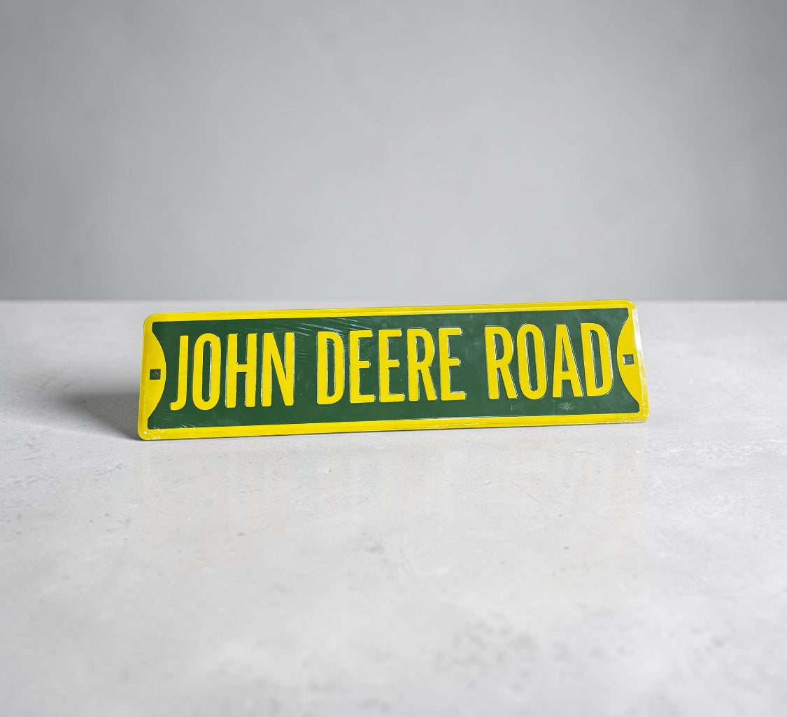 John Deere Embossed Metal Street Sign