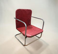 Vintage Art Deco Style Doll's Chair in Red Vinyl