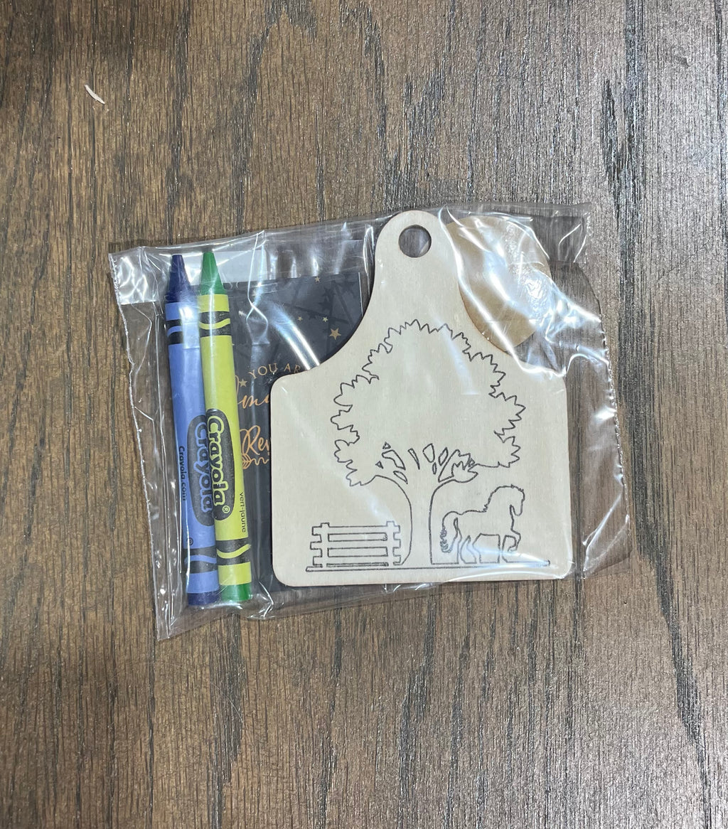 DIY Wooden Ornament Coloring Kit, Unpainted