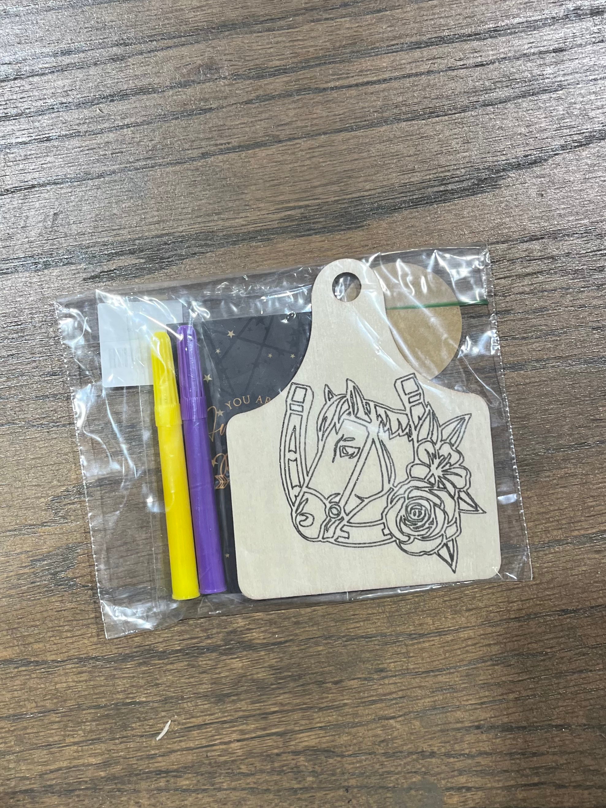 DIY Wooden Ornament Coloring Kit, Unpainted