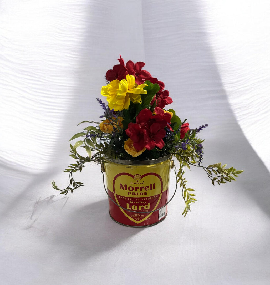 Morell Lard Tin Floral