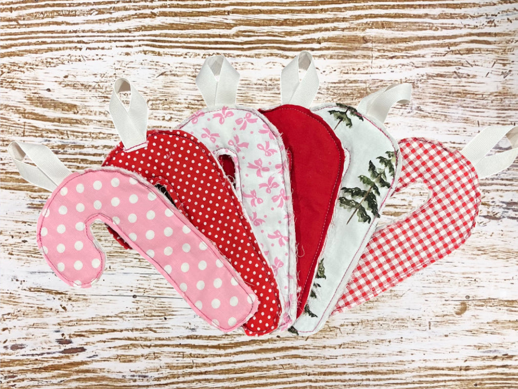 Fabric Candy Cane Ornament
