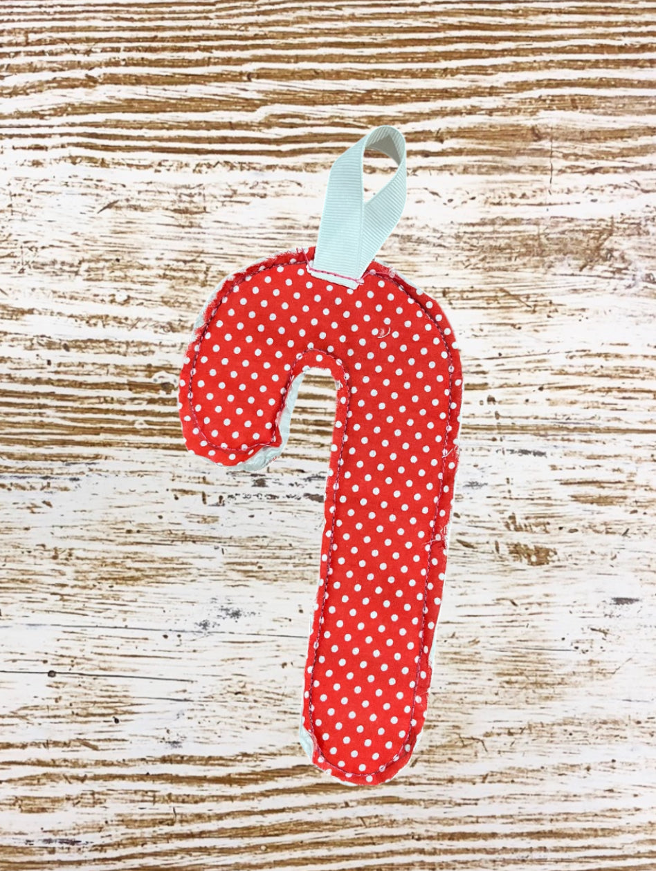 Fabric Candy Cane Ornament