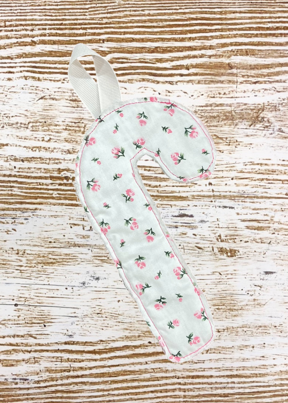 Fabric Candy Cane Ornament