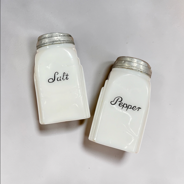 Vintage Milk Glass Salt and Pepper Shakers